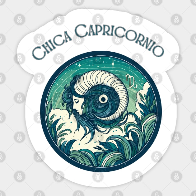 "Capricorn Spanish Celestial Symphony"- Zodiac Horoscope Star Signs Sticker by stickercuffs